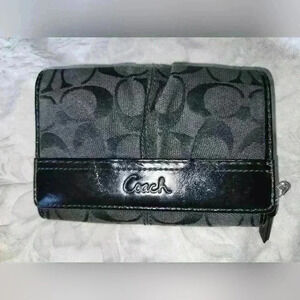 Coach Black Jacquard with Patent Leather Trim